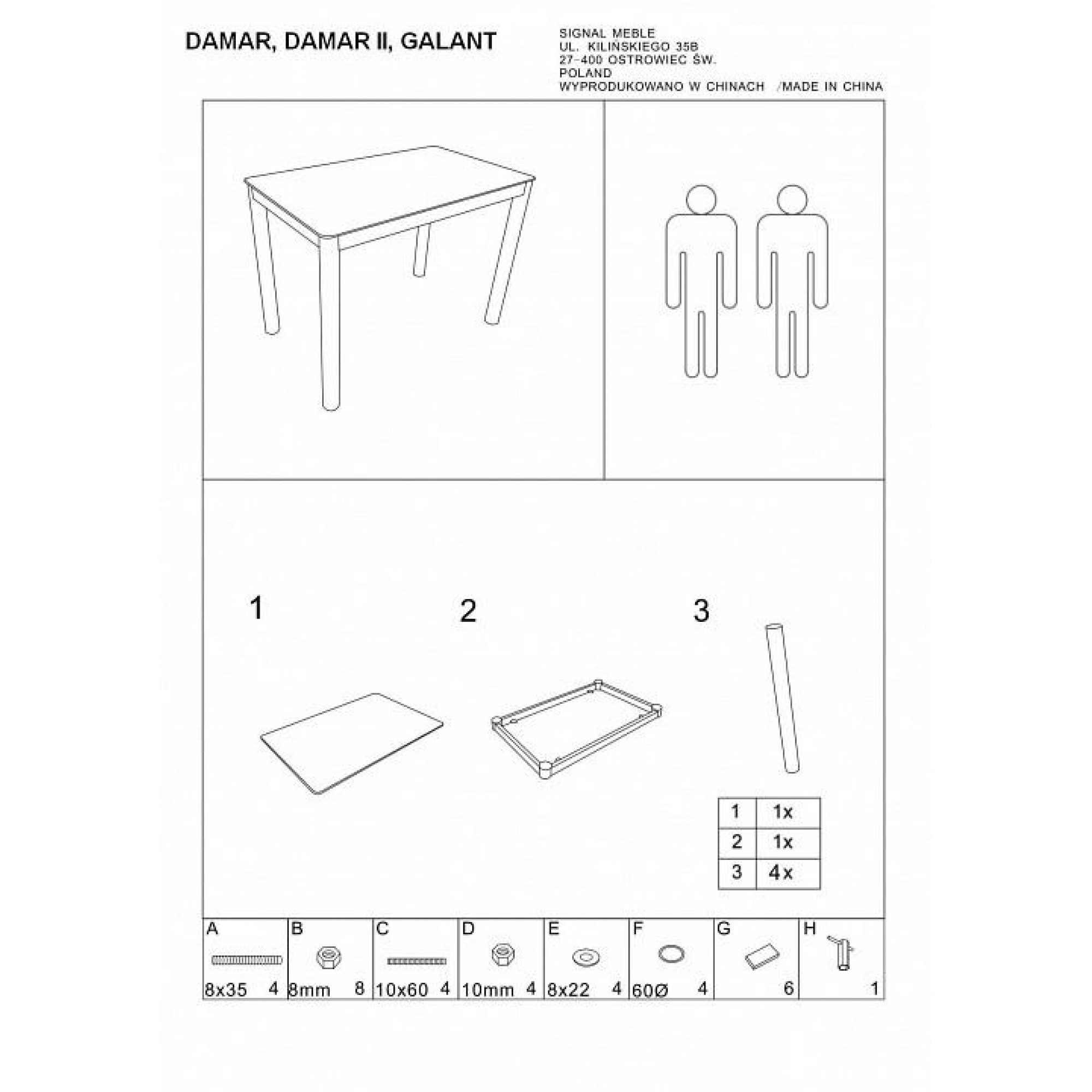 Стол обеденный Galant    SGN_GALANTC100X60