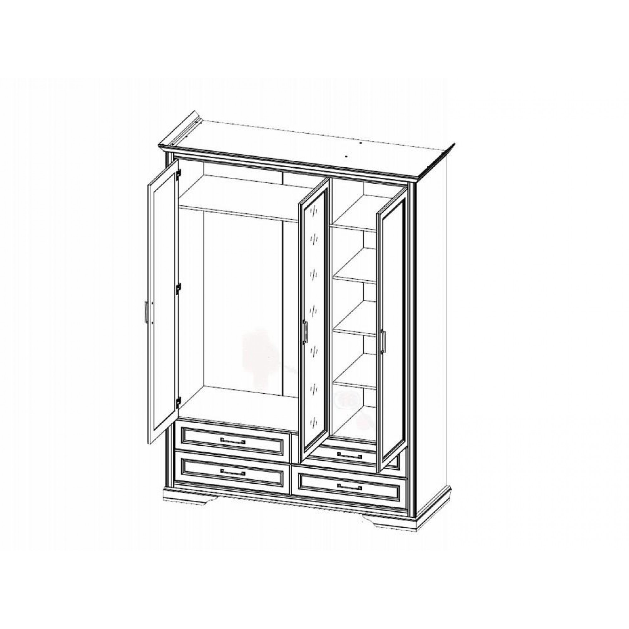 Шкаф платяной Стилиус B169-SZF3D4S    BRW_UT-70005301