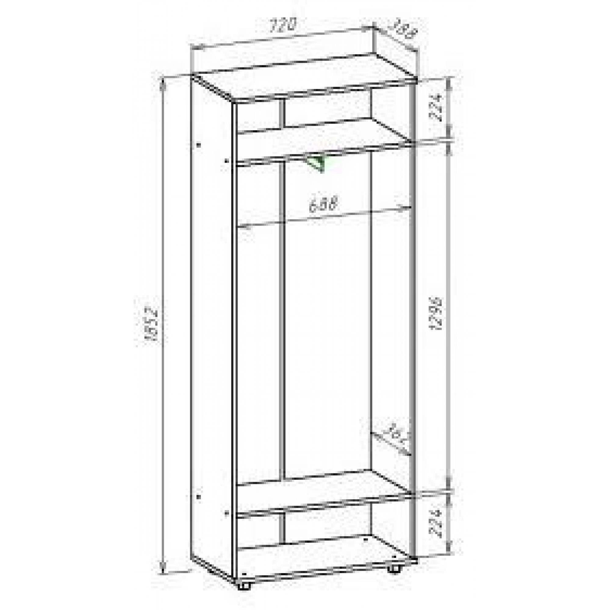 Шкаф платяной С3    JZZ_S-3BS