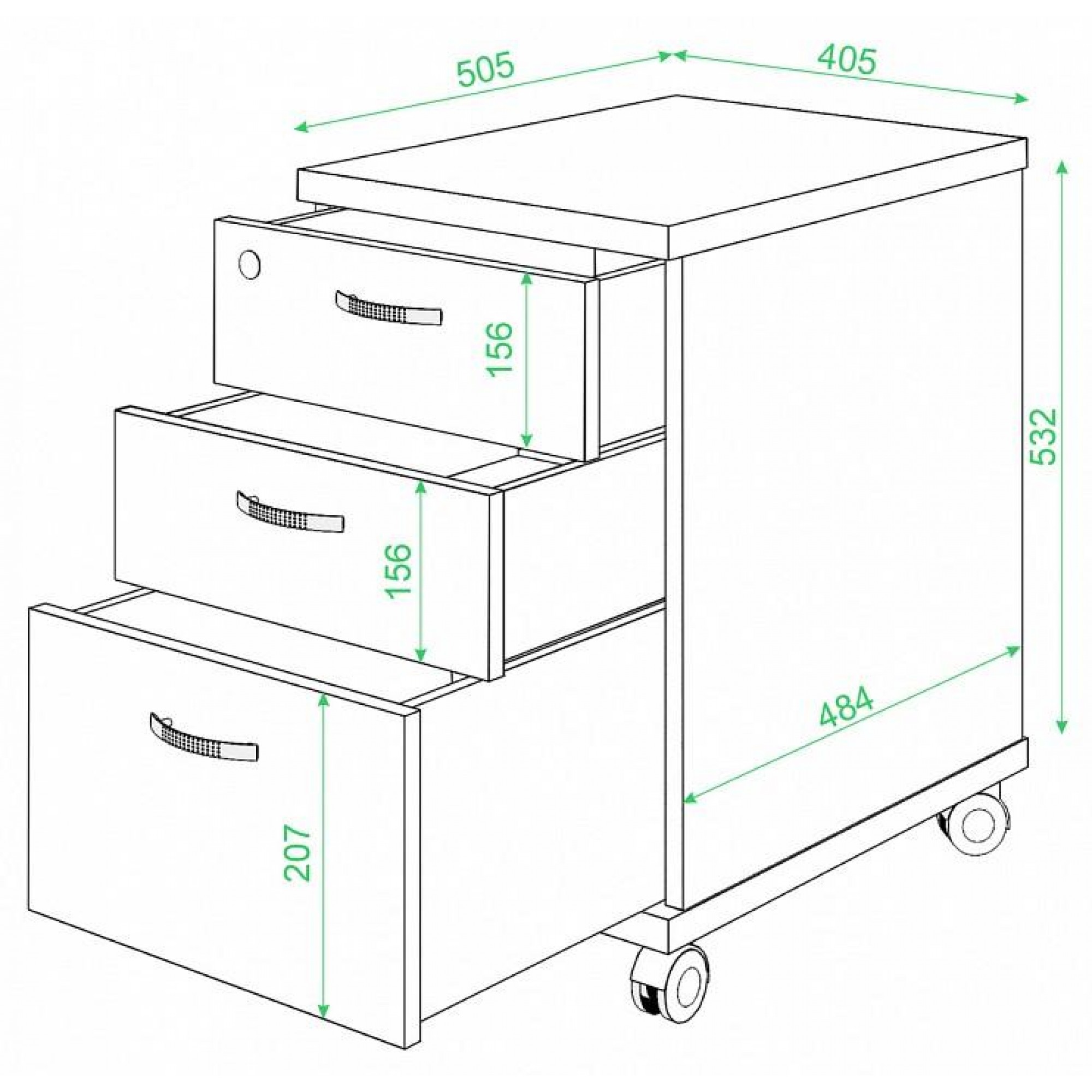 Тумбочка Домино ТС-2    MER_TS-2-SHBE-CH